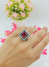 Silver Cutstone Ring