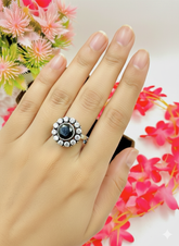 Silver Cutstone Ring