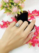 Silver Cutstone Ring