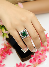 Silver Cutstone Ring