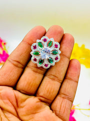 Silver Multicolour Ring