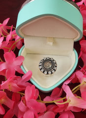 Silver Cut Stone Ring