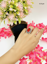 Silver Cutstone Ring