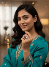 Silver Navratan Ring