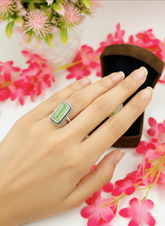 Silver Cutstone Ring