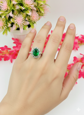 Silver Cutstone Ring