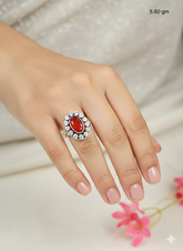Silver Cutstone Ring