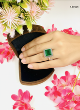 Silver Cutstone Ring