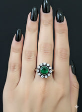 Silver Cut Stone Ring