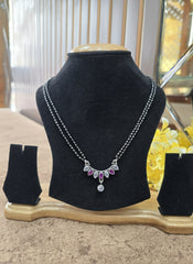 Silver Cut Stone Mangalsutra