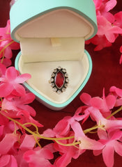 Silver Cut Stone Ring