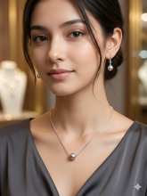 Silver Chain Pandel with Earrings