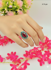 Silver Cutstone Ring