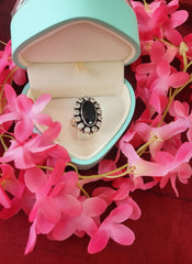 Silver Cut Stone Ring