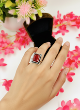 Silver Cutstone Ring