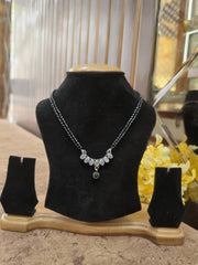 Silver Cut Stone Mangalsutra