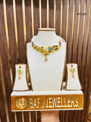 Silver Gold Plated Necklace with Earrings