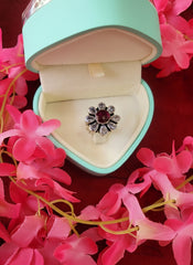 Silver Cut Stone Ring