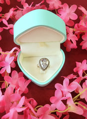 Silver Cut Stone Ring