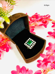 Silver Cutstone Ring