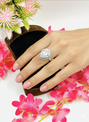 Silver Cutstone Ring