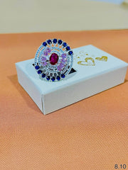 Silver Multicolour Ring