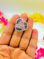 Silver Multicolour Ring