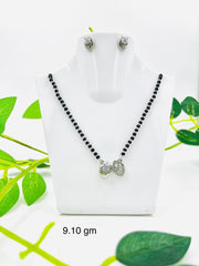 Silver Mangalsutra with Earrings