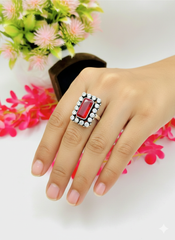 Silver Cutstone Ring