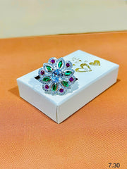 Silver Multicolour Ring