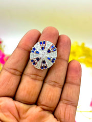 Silver Multicolour Ring