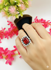 Silver Cutstone Ring