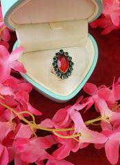 Silver Cut Stone Ring