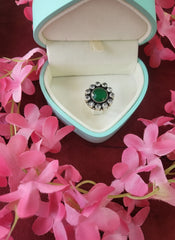 Silver Cut Stone Ring