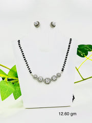 Silver Mangalsutra with Earrings