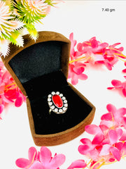 Silver Cutstone Ring
