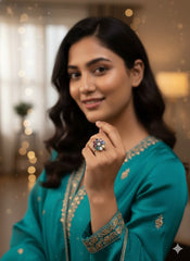 Silver Navratan Ring