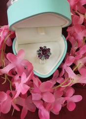 Silver Cut Stone Ring