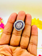 Silver Multicolour Ring