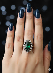 Silver Cut Stone Ring