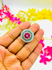 Silver Multicolour Ring