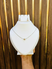 Silver Chain Pandel with Earrings