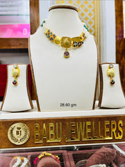 Silver Gold Plated Necklace with Earrings