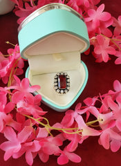 Silver Cut Stone Ring