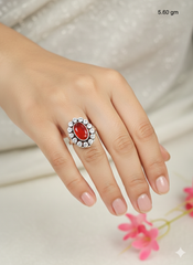 Silver Cutstone Ring
