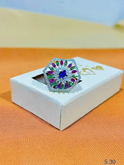 Silver Multicolour Ring