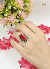 Silver Cutstone Ring