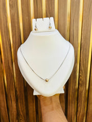 Silver Chain Pandel with Earrings