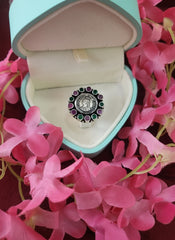 Silver Cut Stone Ring