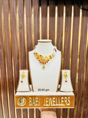 Silver Gold Plated Necklace with Earrings